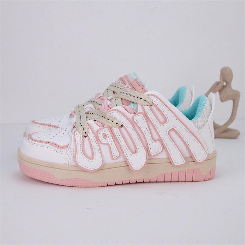 Женская обувь Мужская классическая хип-хоп обувь Y2K для скейтбординга Модные кроссовки Letters Bread для пар Студенты Спорт на открытом воздухе Повседневная обувь