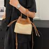 Patchwork Handheld Bucket Bags for Women Simple and Versatile Shoulder Package for Ladies Crossbody Bag Fashion