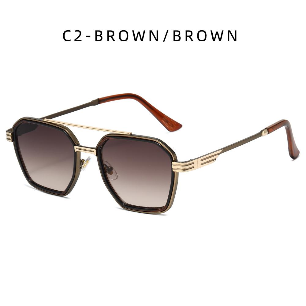 New European and American fashion square large frame polarized sunglasses men's and women's double beam outdoor sunglasses