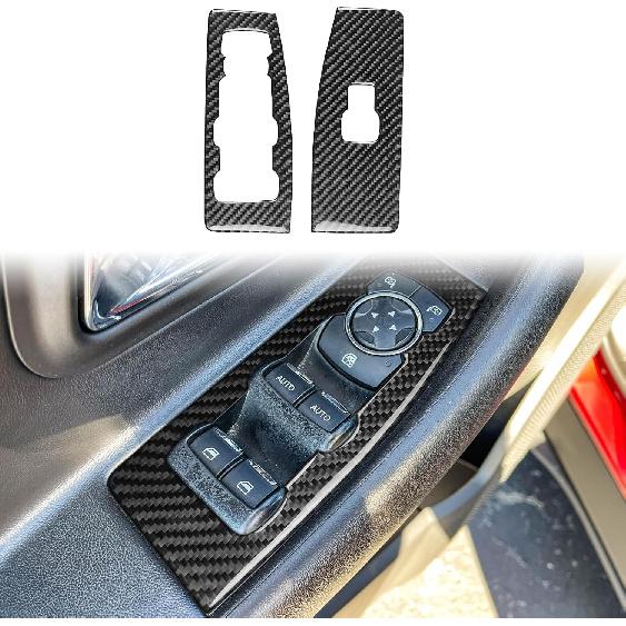 Window Lift Switch Trim for Ford Taurus 2013-2019 Accessories Black | Soft Carbon Fiber Sticker | Upgrades for Car | Only for Left-Hand Drive |