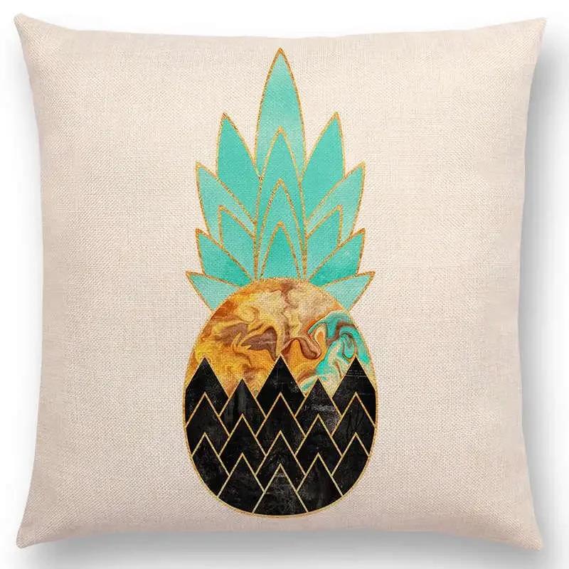 Последние милые счастливые кактусы, симпатичные ананасы, красочные мороженые, драгоценные агаты, принты, чехол для подушки для автомобиля, диванная наволочка