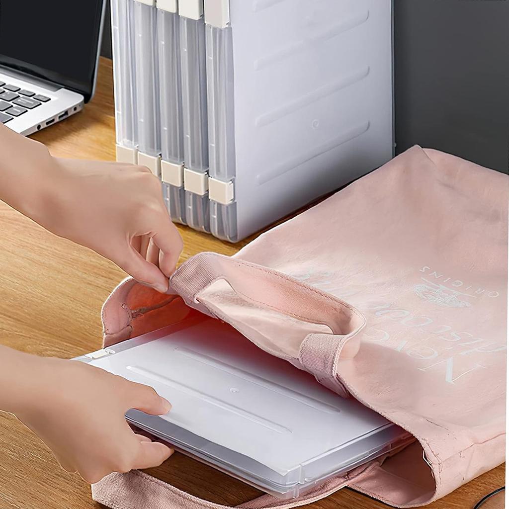 1pc A4 File Storage Box Transparent File Storage Box Contract Classification Bills Sorting Office Supplies Folder Organizer Box
