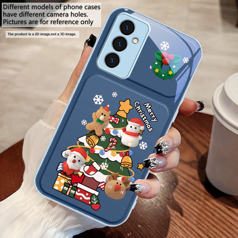 Мультяшная новогодняя елка Для Samsung S25 S25 Edge S25Ultra S8 9 S10 20 U ltra S21 Pro 22 Plus S23 FE S24 Ultra Стеклянный чехол для телефона