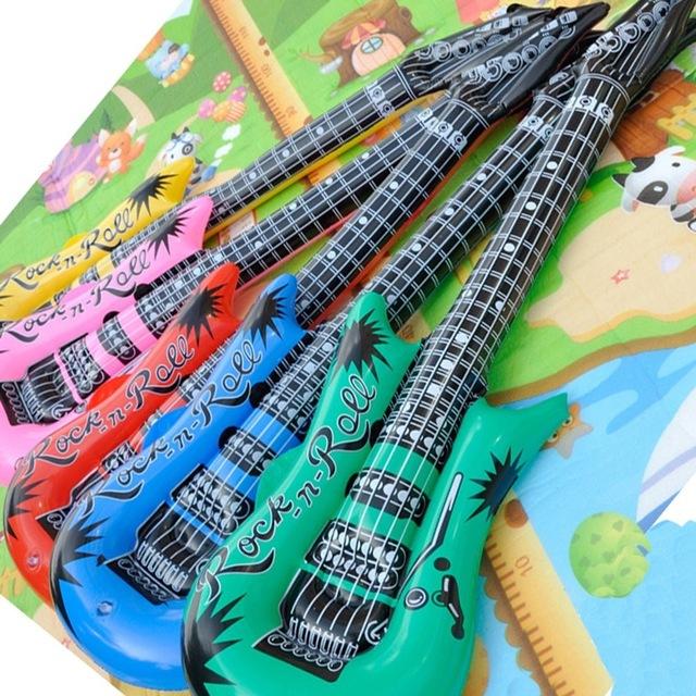 Design Large 50cm Fancy Children Inflatable Toy Guitar Party Useful Blow Up Music Kids Inflatable Beach Air Toy Rock Roll Guitar
