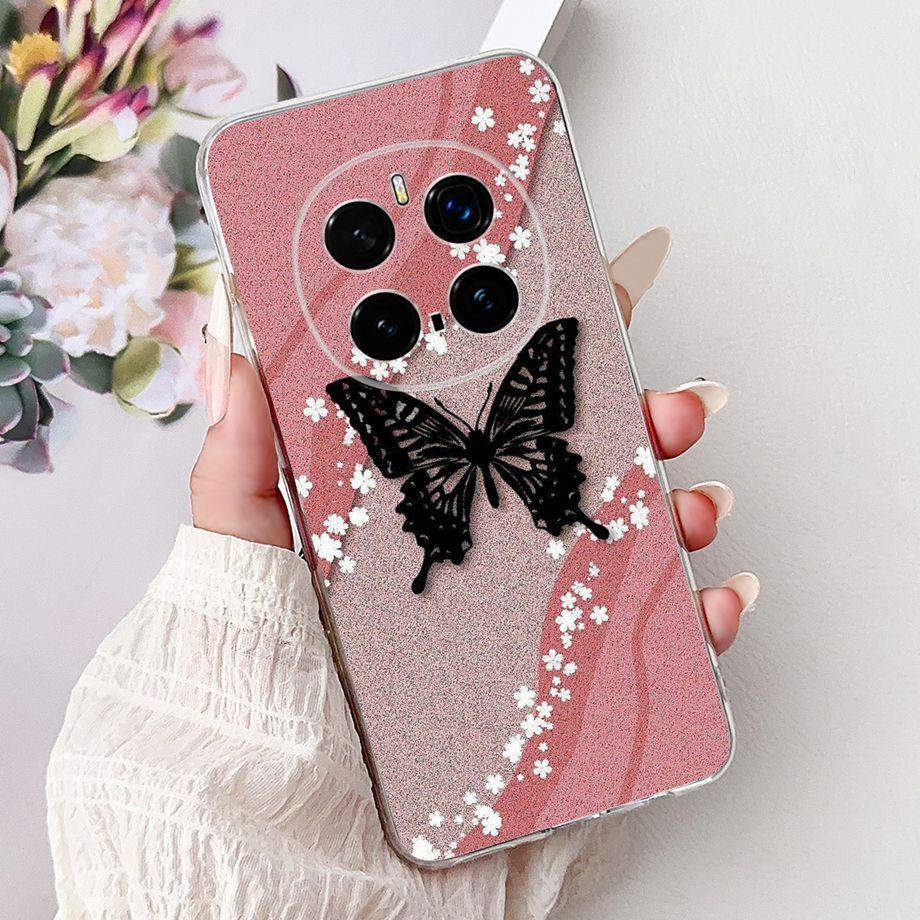 For Honor Magic 7 Pro Phone Case Magic7 Magic 6 Lite 5 Lite Back Cover Girly Fashion Flower Butterfly Paintong Soft TPU Bumper