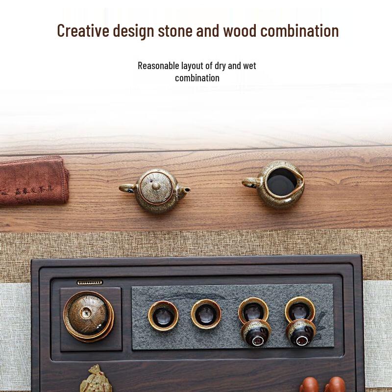 Qianyu Ebony Solid Wood Tea Tray