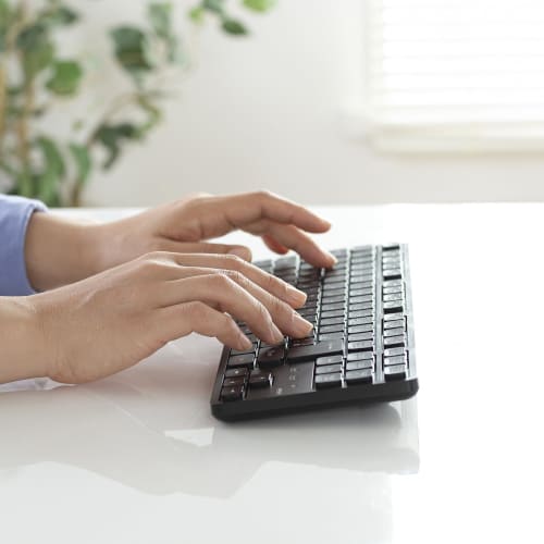 SANWA SUPPLY Wireless Quiet Keyboard (2.4GHz Wireless/No Numeric Keypad) SKB-WL38BK