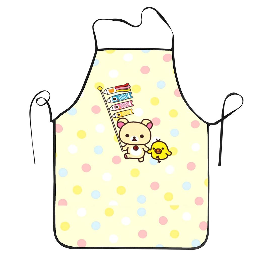 Rilakkumas Cute Bear Kitchen Baking Aprons Sleeveless Pinafore for Chef Barista Cooking Home Cleaning