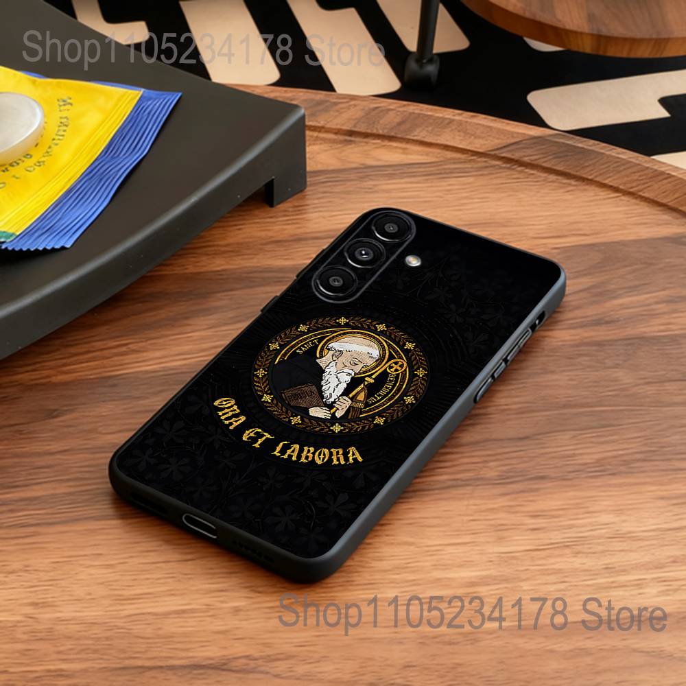 Sao Bento Benedict of Nursia Phone Case for Samsung S24 S22 S25 Ultra S9 S20 FE S23 Plus S10 S21 Shockproof Funda Cover