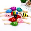 1PC Sand Hammer - Wooden Percussion Instrument for Kids Music Teaching, 12cm Rhythm Shaker w/Eco Paint