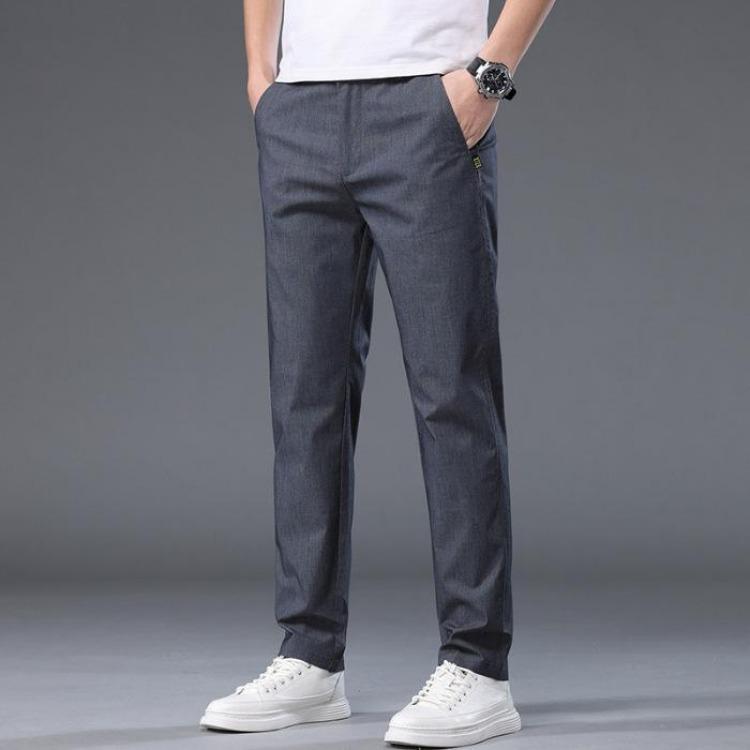 New Business Casual Trousers High Elasticity Straight Leg High End Mens Summer Spring Casual Pants