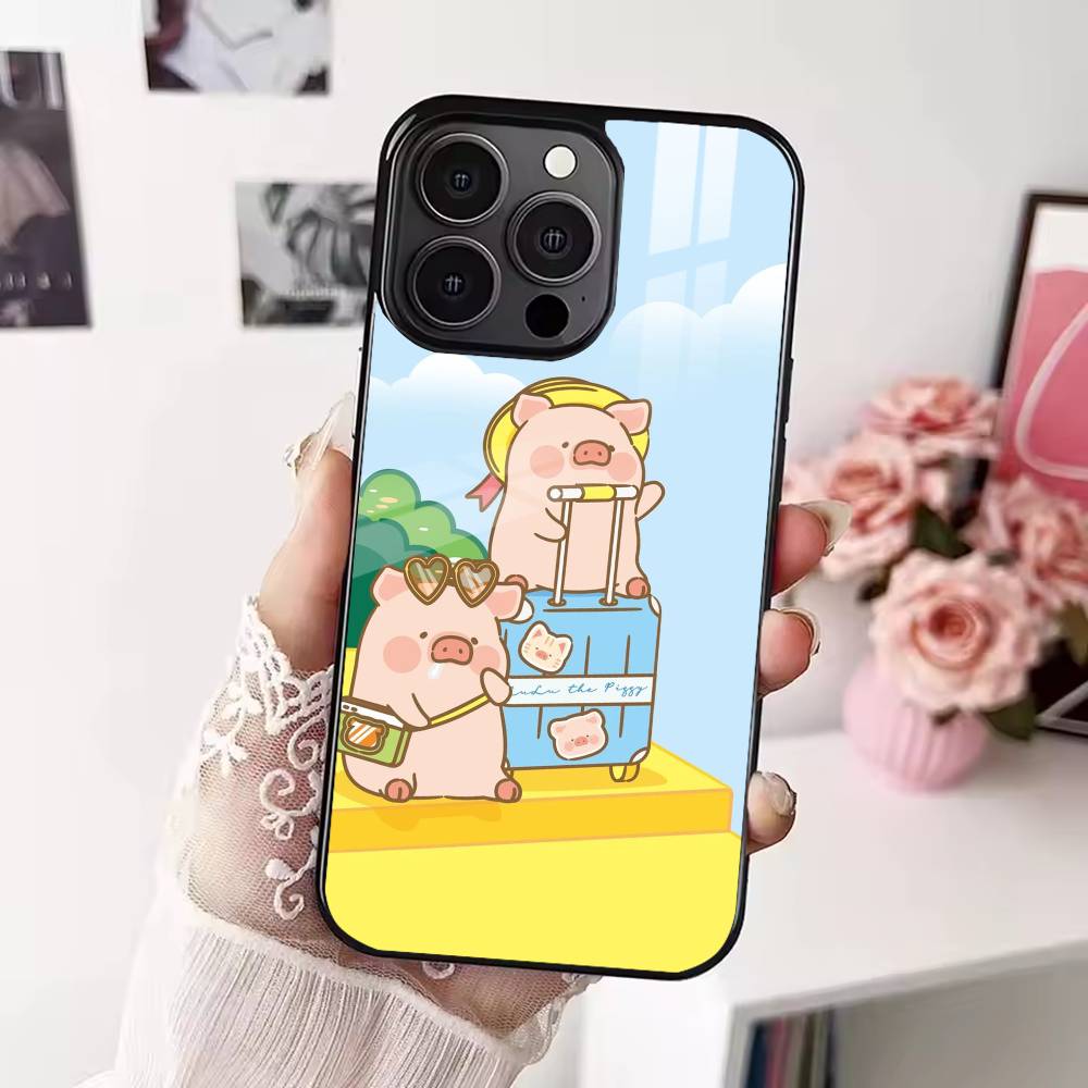 Cartoon L-Lulu Pig Phone Case For iPhone 17,16,15,14,13,12,Plus,Pro,Max for Magsafe Magnetic Wireless Charging