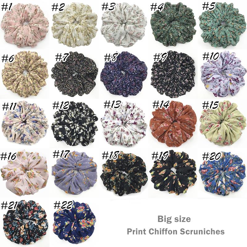 Большая резинка для волос эластичная шифоновая резинка с цветочным принтом малайзийский пучок резинка для волос большого размера объемная малайзийская резинка