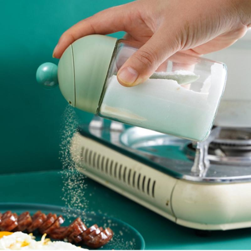 Кухонный контейнер для хранения приправ Круглая банка для специй с крышкой ложкой Бутылка для приправ Коробка для приправ Герметичная коробка Кухонный предмет первой необходимости