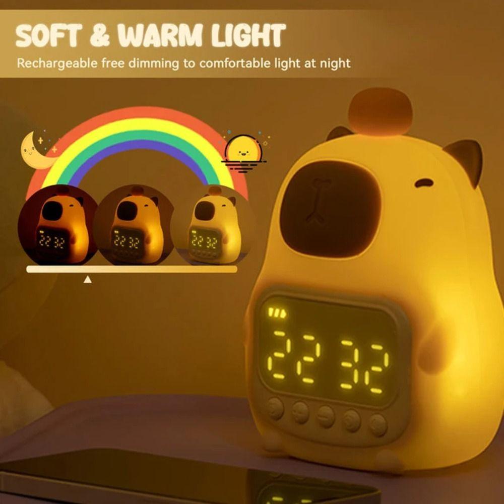 Capybara Shape Capybara Night Light USB Rechargeable Bedside LED Clock  Bedside
