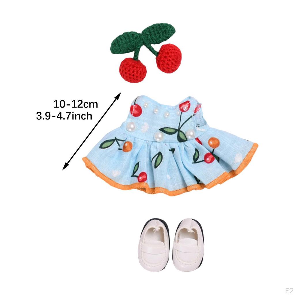 Милая кукольная одежда 15 см с подвеской, платье, костюм с аксессуаром для волос, детская игрушка, кукла