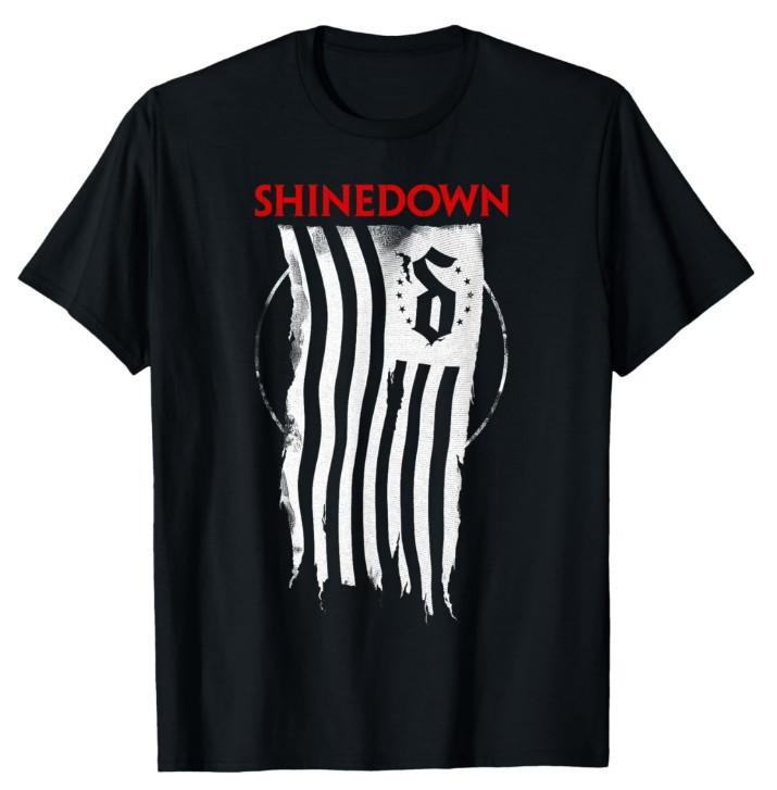 Vintage Shinedown Shredded Street Style Black Unisex Tee Shirt Full Size NZ323
