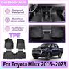 Автомобильные коврики из ТПЭ для Toyota Hilux Аксессуары 2016~2023 Подкладка на панель для ног Коврик Водонепроницаемые коврики 2022 2021 2019 2018 2017