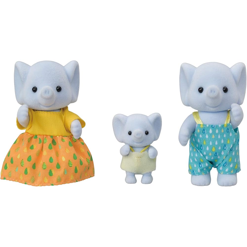 Sylvanian Families Elephant Family Doll Set FS-38 for Ages 3+ Toy Dollhouse