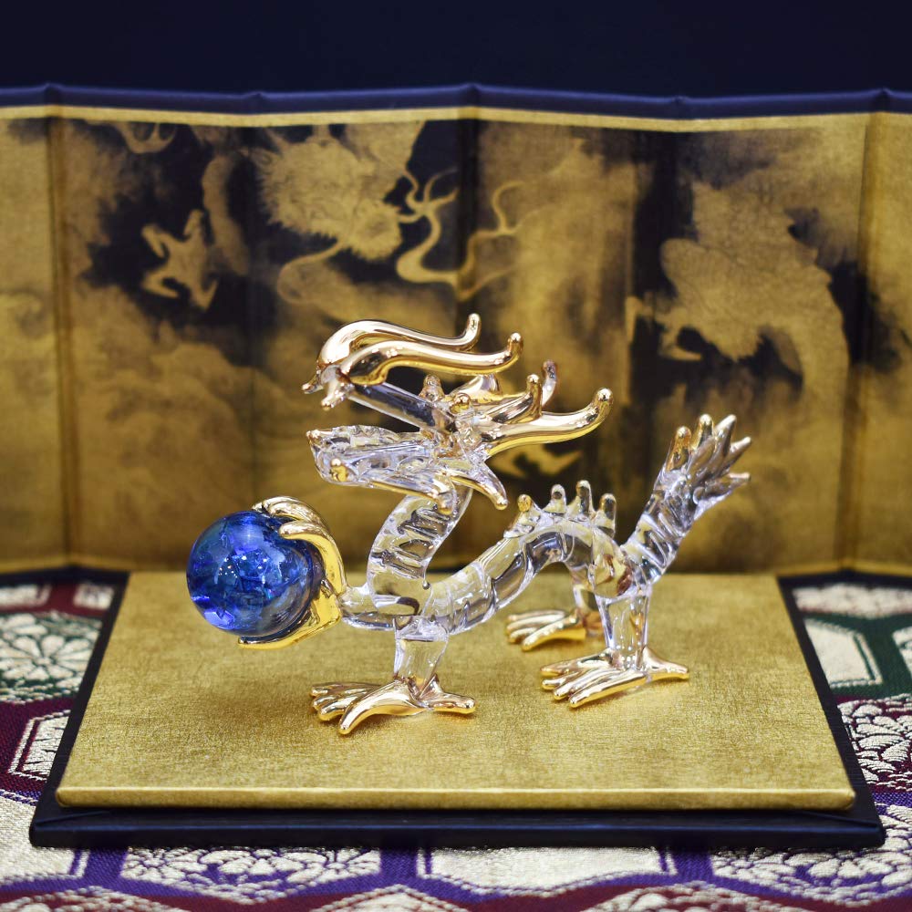 Fokart Handmade Glasswork Feng Shui Work Luck Ball Dragon 2inch