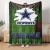 Name Custom Dallas Cowboys Logo Print Flannel Blanket High Quality Warm Comfortable Cover for All Seasons Perfect for Gifts Home Decor