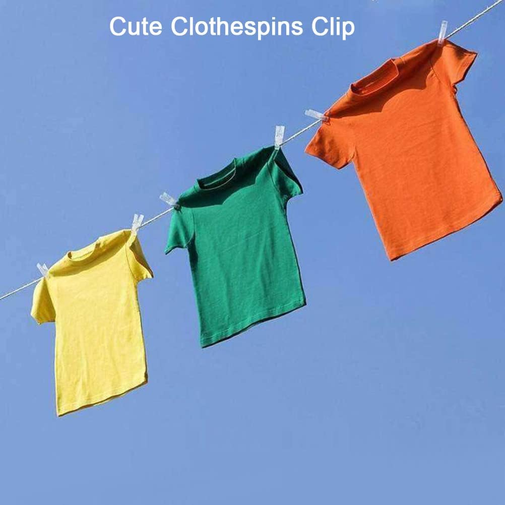 100 Pcs Mini Clear Photo Clips, Mini Clothesp Clip, Clothes Line Clips, Mini Transparent Plastic Clips