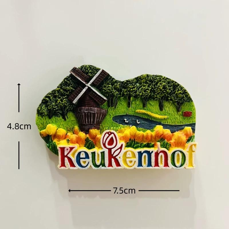 Netherlands Amsterdam Bicycle Windmill Tulip Resin Fridge Magnet Stickers Travel Souvenir Gift Landscape Home Kitchen Decor