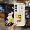 Милый Чехол-Телефон Губка Боб Нескользящий Для Samsung Galaxy S24 S23 S22 S21Ultra Plus S23 S21 S20 FE Чехлы Силиконовый Ударопрочный Чехол