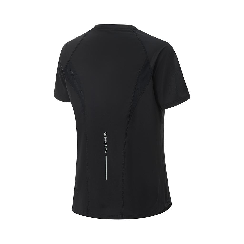 Li Ning Cool Tea T Удобная Повседневная Простая Универсальная Футболка с Круглым Вырезом и Коротким Рукавом Женская Футболка Черный ATSV594-5