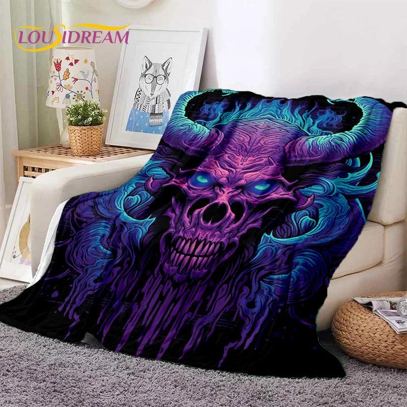Gothic Horror Monsters Demon Skull Soft Flannel Blanket for Beds Bedroom Sofa Picnic,Throw Blanket for Cover Outdoor Leisure Nap