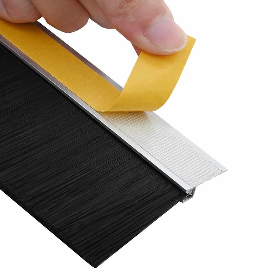 Self Adhesive Door Brush Seals 6 pcs Silver 100 cm