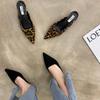 Fashion Sandals Sexy Woman Slippers Low Heel Shoes for Women Mules Slides Pointed Toe Wholesale Designer Luxury On Sale Vip Small Size