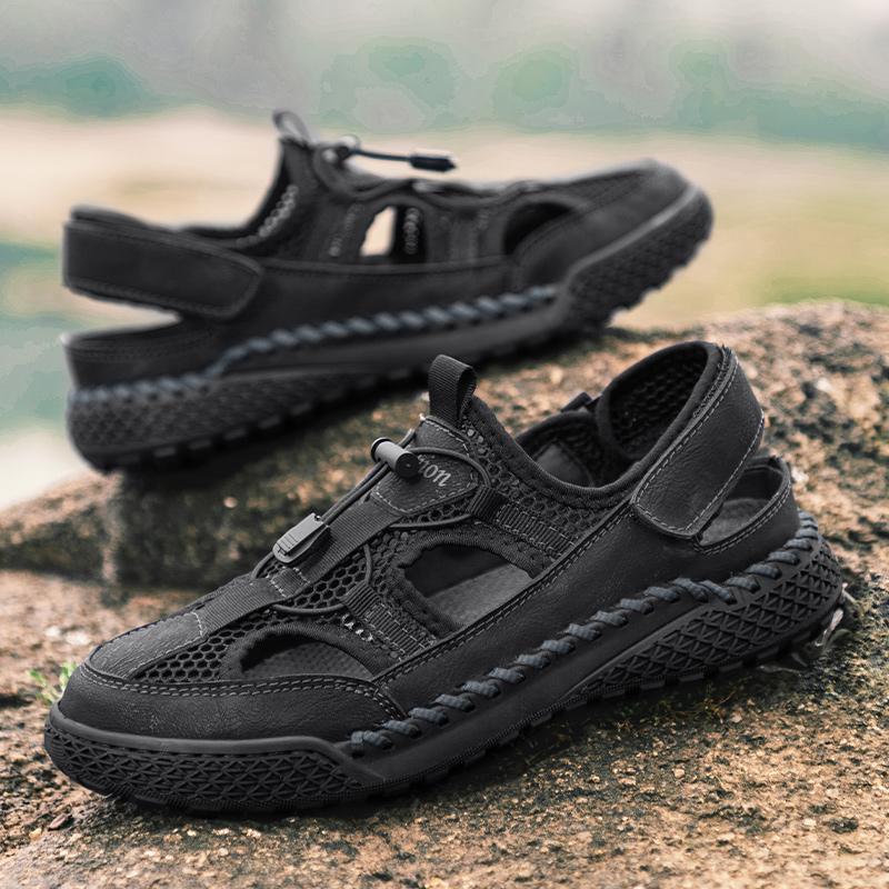 Hot Summer Men's Sandals Size 46 Outdoor Mesh Sandals Soft Clogs Men Slides Handmade Dropship Sandals Roman Outdoor Slippers