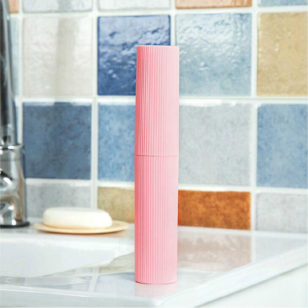 Container Toothpaste Travel Portable Toothbrush Holder Plastic Cylinder Case Storage Box