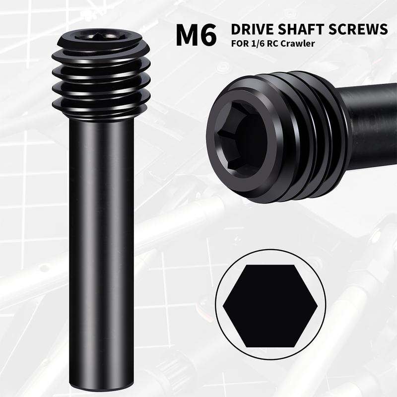 YEAHRUN M6 Drive Shaft Screw Pins M4 CNC Machine Screws for 1/6 Axial SCX6 AXI05000 JLU AXI05001 1/10 Axial SCX10 RC CAR