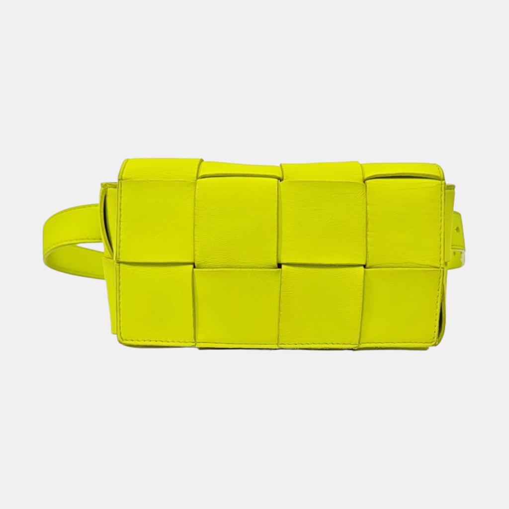 [Pre-Owned] Bottega Veneta Belt Cassette Bag 'Acid Kiwi/Silver' - Very Good #UGQW9