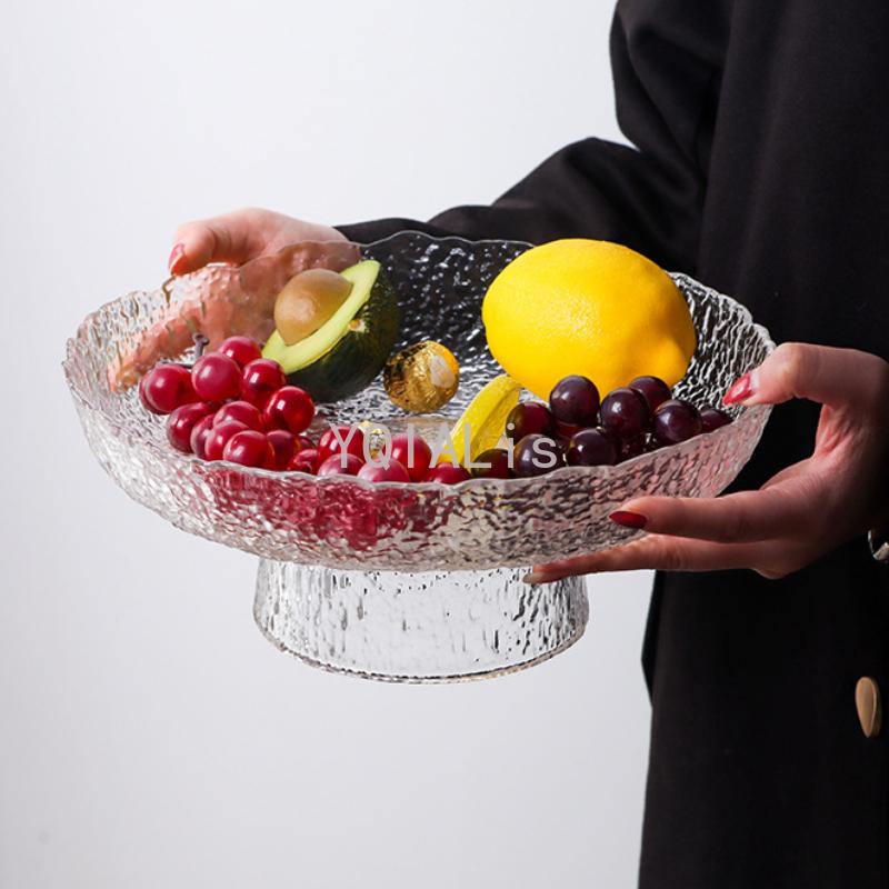 Творческое искусство Фруктовая тарелка с рисунком из льда Бокал Столовая посуда Торт Печенье Закуска Поднос для хранения закусок Семейный ресторан Подарочный инструмент