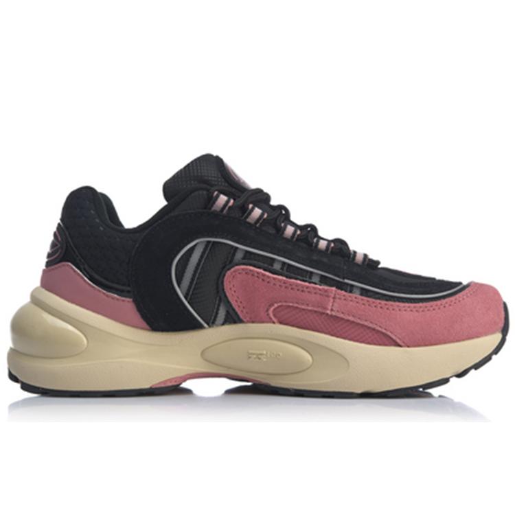 Li Ning V8 Амортизирующие Низкие Беговые Кроссовки Женские Черно-Розовые ARHP286-1