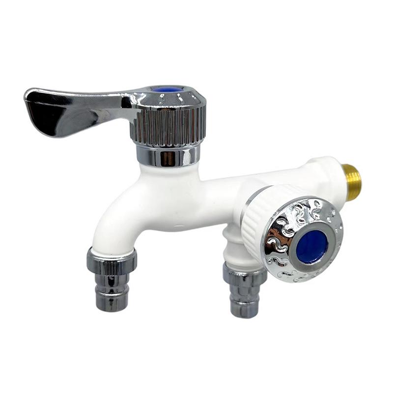 1/2" Universal Interface Faucet Double Outlet Dual Control Water Tap Connector