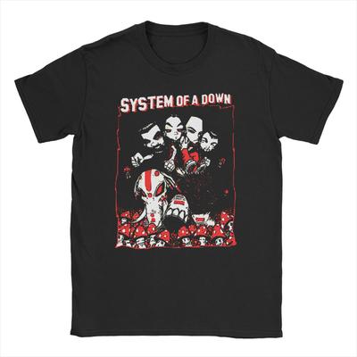 Футболки System Of A Down для мужчин и женщин Хэви-метал Рок Винтажные Хлопковые Футболки с Круглым Вырезом Футболки Больших Размеров Топы