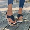 Large Wedge Heel Women's Flip Flops: 2024 Summer European & American Style with Thick Waterproof Platform