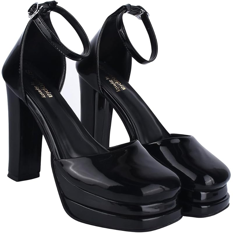 Shoetopia Girls Zepto Black Heeled Sandal - 7 Uk (Girls-Zepto-Black)
