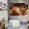 Гобелен для гостиной в офисе Гобелен с милым домашним животным-кошкой Гобелен для украшения стен дома