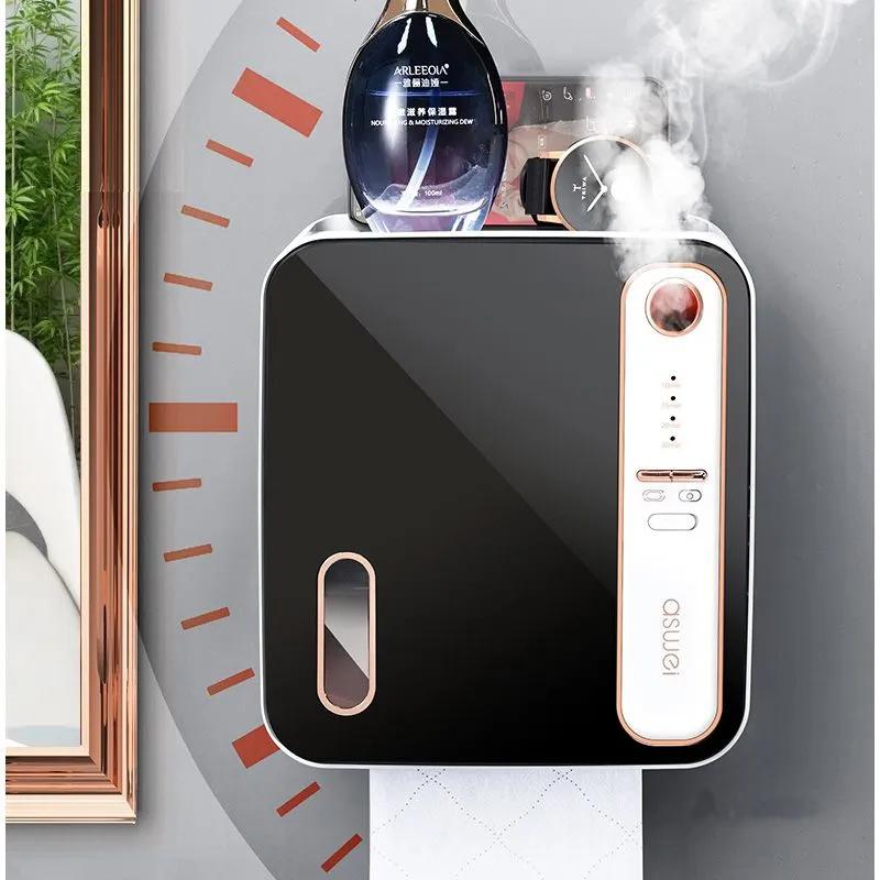 Многофункциональная коробка для туалетной бумаги с умным настенным креплением для ароматерапии, стойка для хранения туалетной бумаги, водонепроницаемый держатель для бумаги