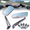 1 Pair Motorcycle Rearview Mirror Retro Square Anti-glare Aluminum Side Mirrors Modified Accessories
