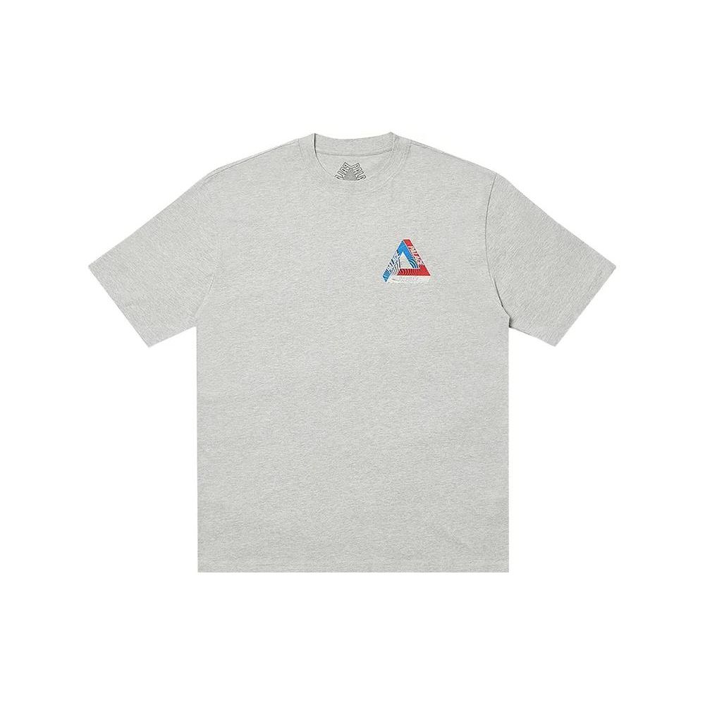 Palace Футболка Tri-Tex серая, меланжевая, мужские топы P18TS221