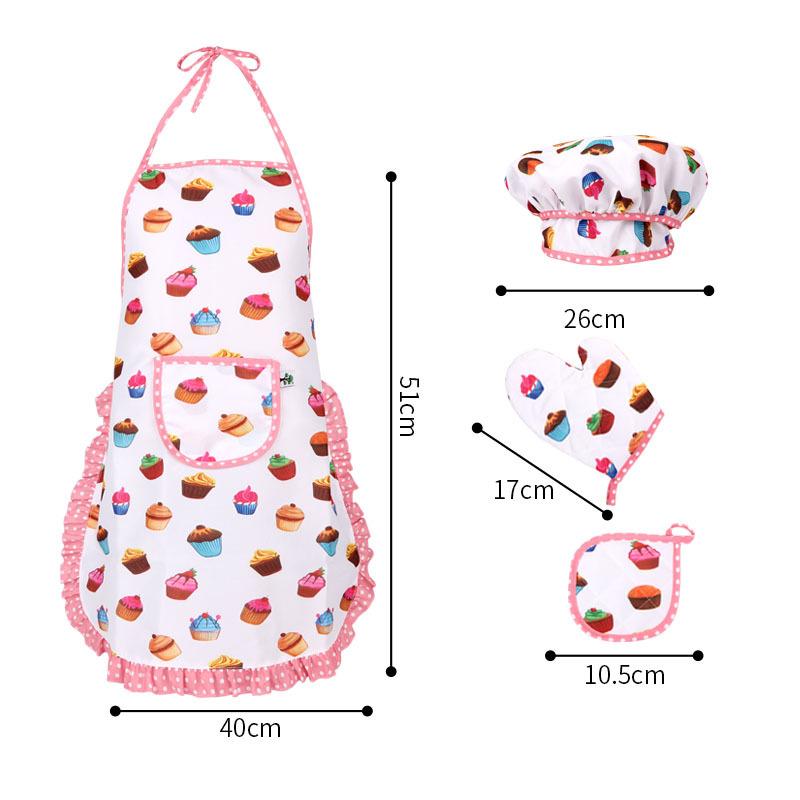 Кулинарный набор, детский милый набор для выпечки, набор кухонных игрушек, аксессуары, фартук со шляпой шеф-повара, перчатки для духовки, держатель для кастрюли, формочка для печенья в качестве детского кухонного подарка