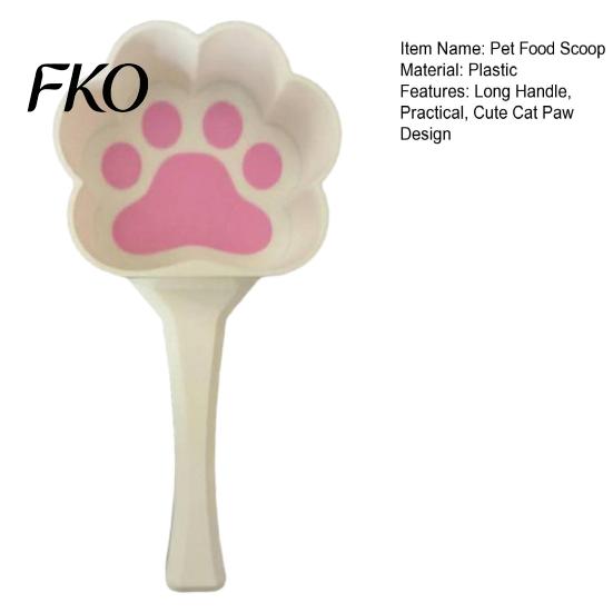 Cat Paw Scoop Cute Scoop, 3D Printed Pet Food Long Handle Scooper for Kibble Treats Portion Control