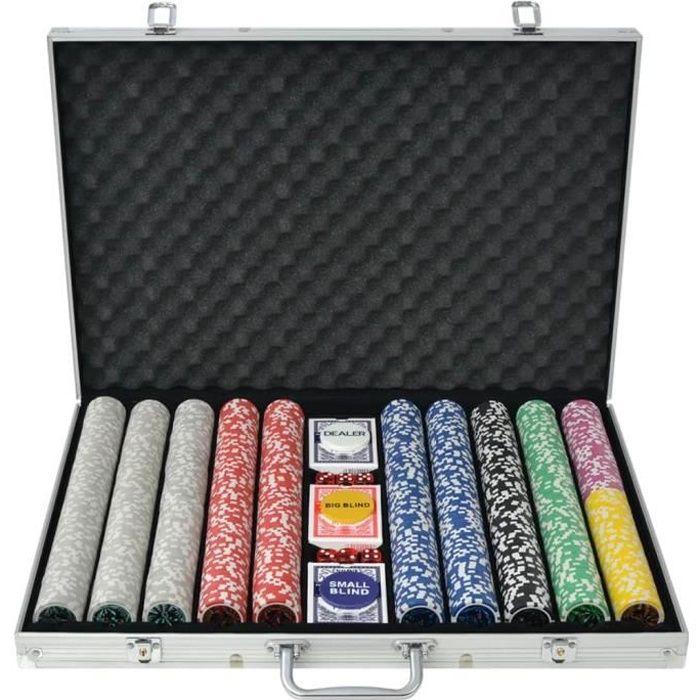 VidaXL Poker Set with 1000 Laser Aluminum Chips
