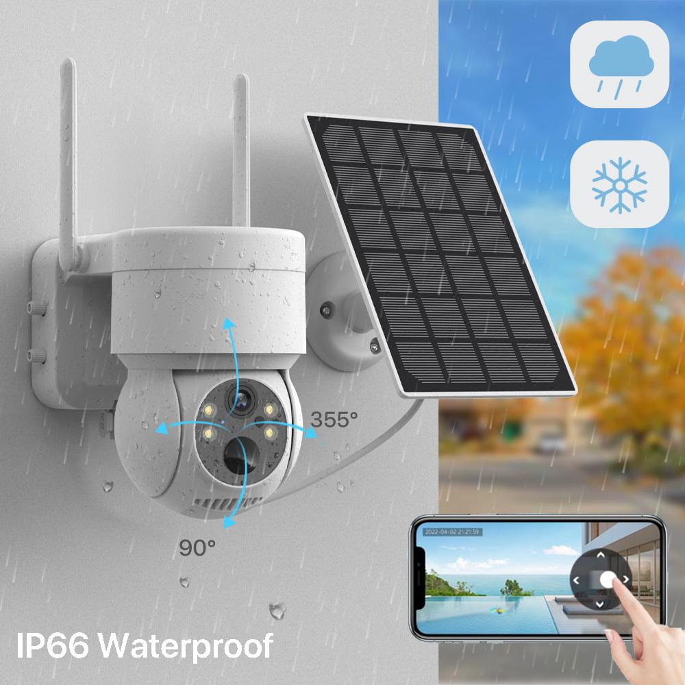 Уличная сетевая камера на солнечных батареях, Умный беспроводной WIFI видеорегистратор с HD ночным видением, CCTV видеонаблюдение